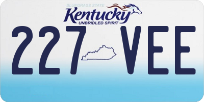 KY license plate 227VEE