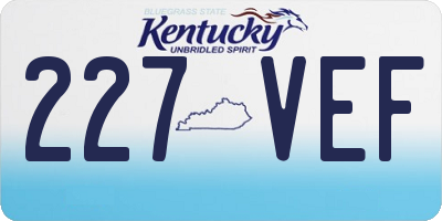 KY license plate 227VEF