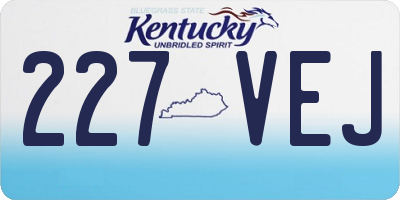 KY license plate 227VEJ