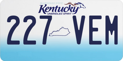 KY license plate 227VEM