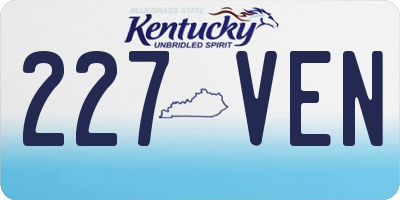 KY license plate 227VEN