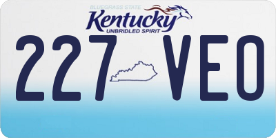 KY license plate 227VEO