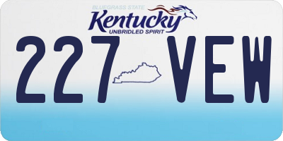 KY license plate 227VEW