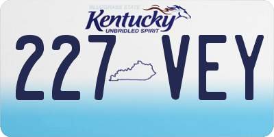 KY license plate 227VEY