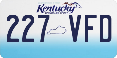 KY license plate 227VFD