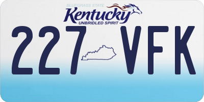 KY license plate 227VFK