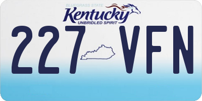 KY license plate 227VFN