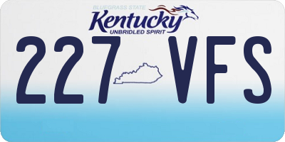 KY license plate 227VFS