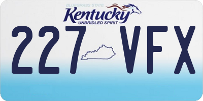 KY license plate 227VFX