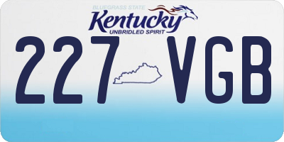 KY license plate 227VGB