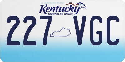 KY license plate 227VGC