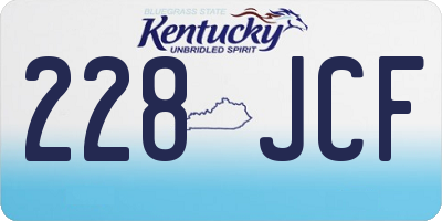 KY license plate 228JCF