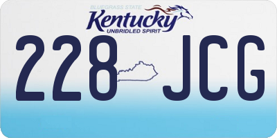 KY license plate 228JCG