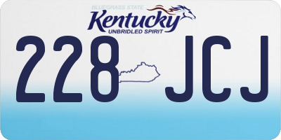 KY license plate 228JCJ