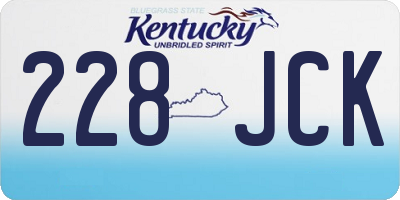 KY license plate 228JCK