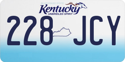 KY license plate 228JCY