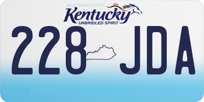 KY license plate 228JDA