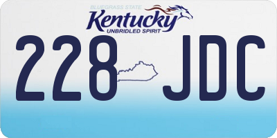 KY license plate 228JDC