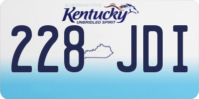 KY license plate 228JDI