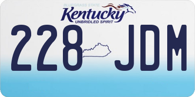 KY license plate 228JDM