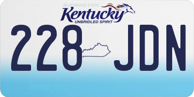 KY license plate 228JDN