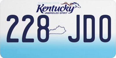 KY license plate 228JDO