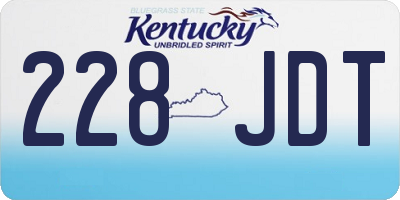 KY license plate 228JDT