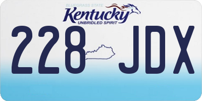 KY license plate 228JDX