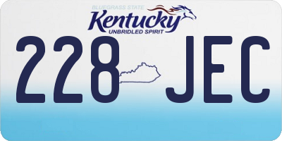 KY license plate 228JEC