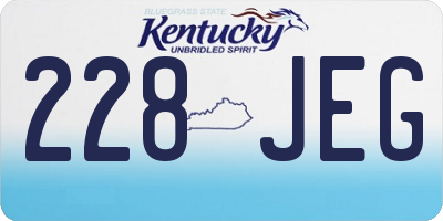 KY license plate 228JEG
