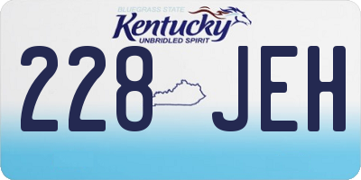 KY license plate 228JEH