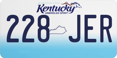 KY license plate 228JER