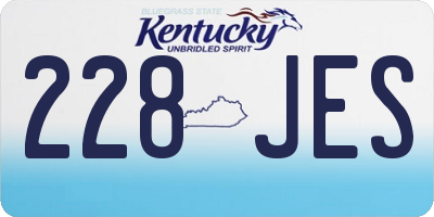KY license plate 228JES