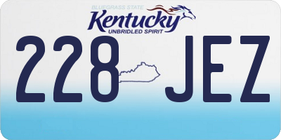 KY license plate 228JEZ
