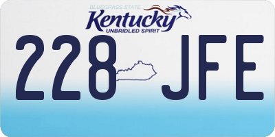 KY license plate 228JFE
