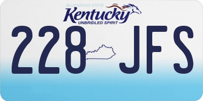 KY license plate 228JFS