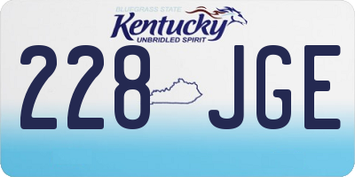 KY license plate 228JGE