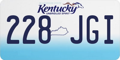 KY license plate 228JGI