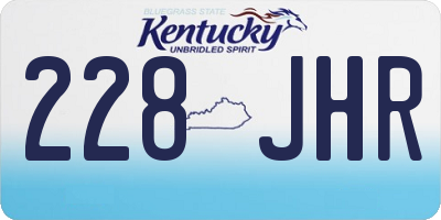 KY license plate 228JHR