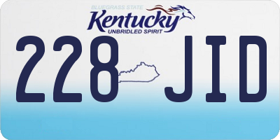 KY license plate 228JID