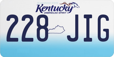 KY license plate 228JIG