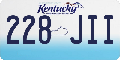 KY license plate 228JII
