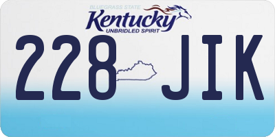 KY license plate 228JIK