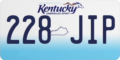 KY license plate 228JIP