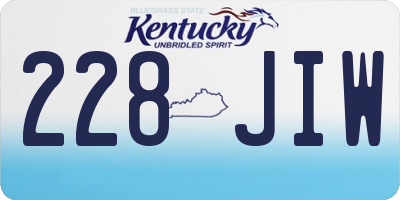 KY license plate 228JIW