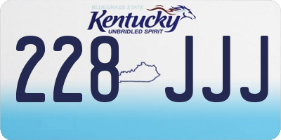 KY license plate 228JJJ
