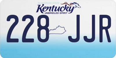 KY license plate 228JJR
