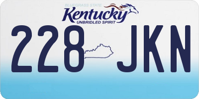 KY license plate 228JKN