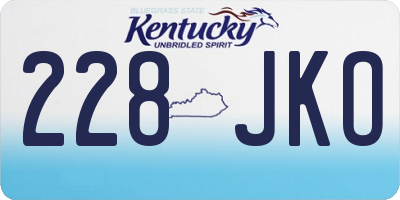 KY license plate 228JKO