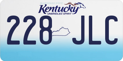 KY license plate 228JLC